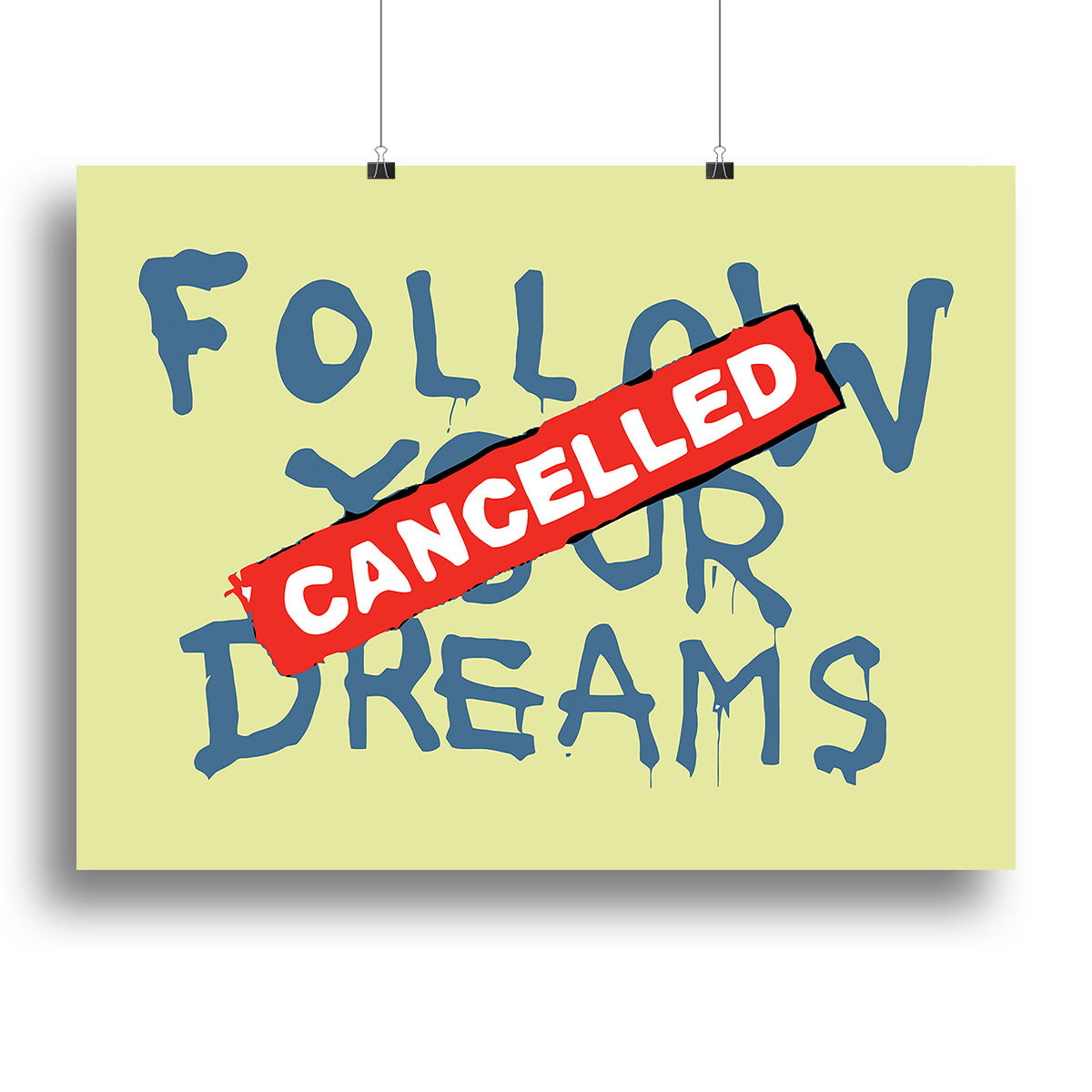 Banksy Follow Your Dreams Yellow Canvas Print or Poster - Canvas Art Rocks - 2
