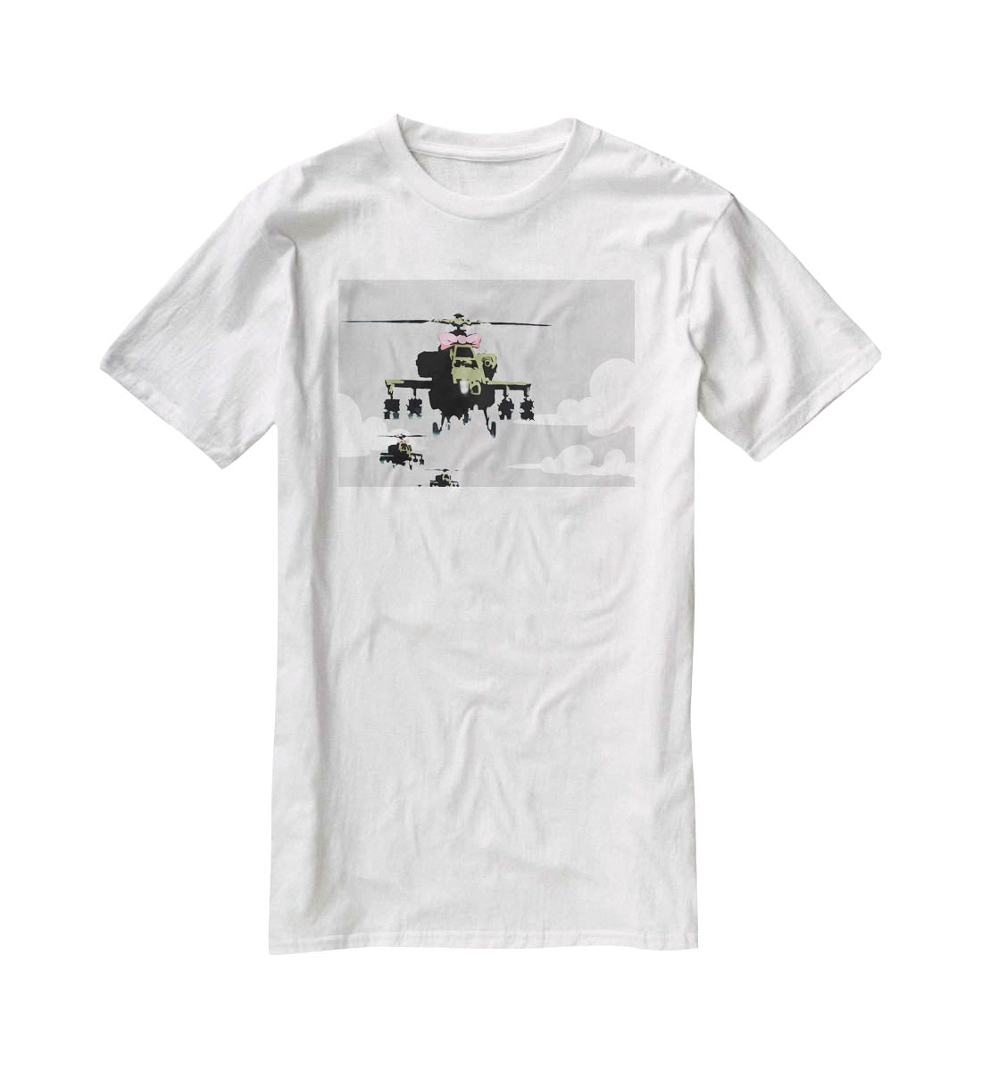 Banksy Friendly Helicopters T-Shirt - Canvas Art Rocks - 5