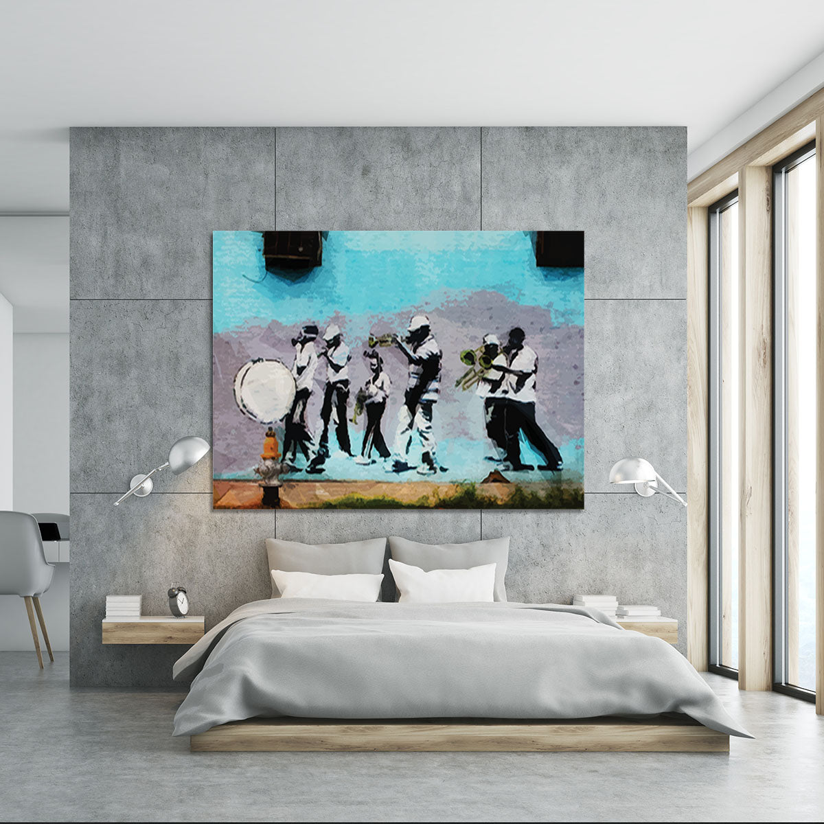 Banksy Gas Mask Marching Band Canvas Print or Poster - Canvas Art Rocks - 5