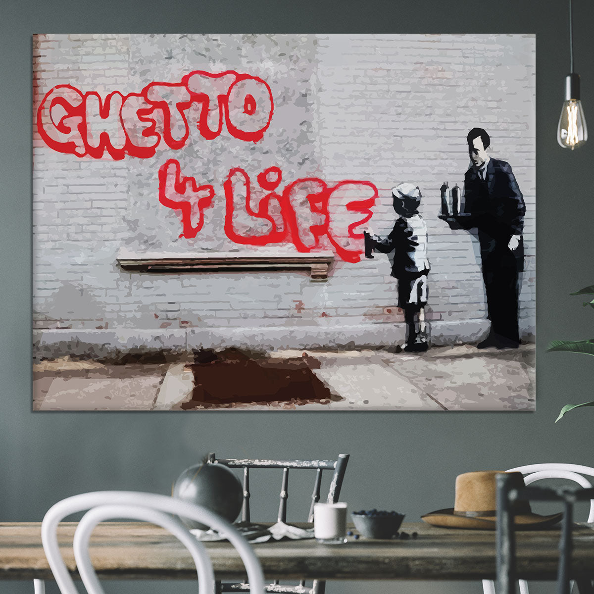 Banksy Ghetto For Life Canvas Print or Poster - Canvas Art Rocks - 3