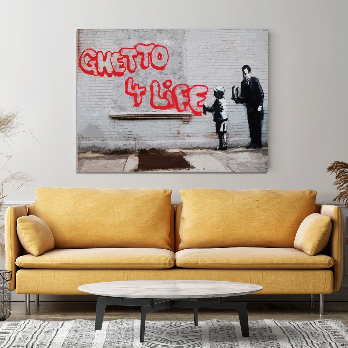 Banksy Ghetto For Life Canvas Print or Poster - Canvas Art Rocks - 4