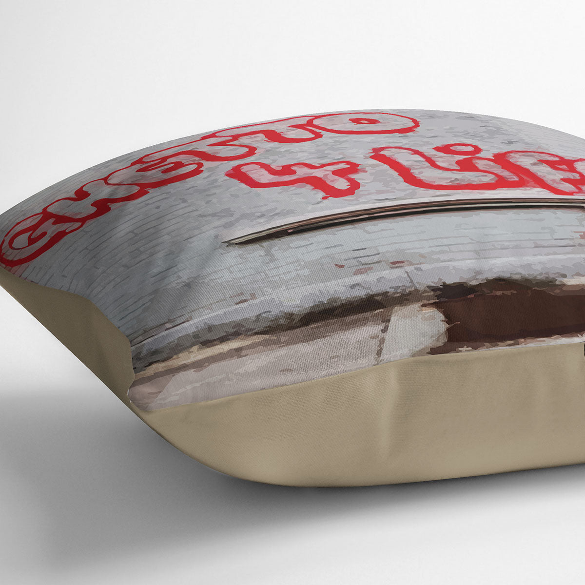 Banksy Ghetto For Life Cushion - Canvas Art Rocks - 2