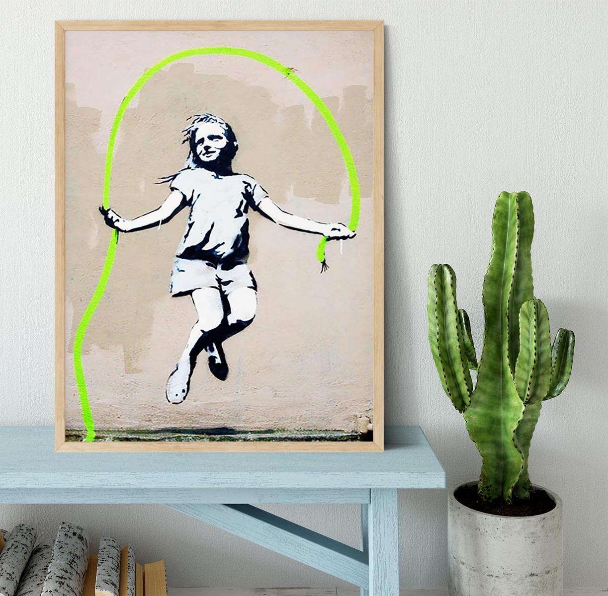 Banksy Girl With Skipping Rope Framed Print - Canvas Art Rocks - 4