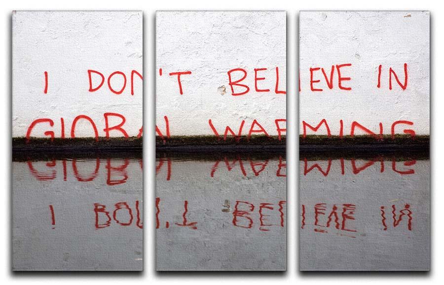 Banksy Global Warming 3 Split Panel Canvas Print - Canvas Art Rocks - 1