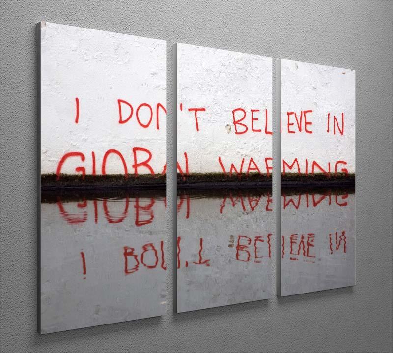 Banksy Global Warming 3 Split Panel Canvas Print - Canvas Art Rocks - 2
