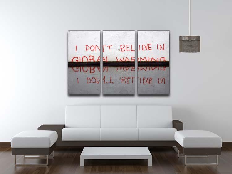 Banksy Global Warming 3 Split Panel Canvas Print - Canvas Art Rocks - 3