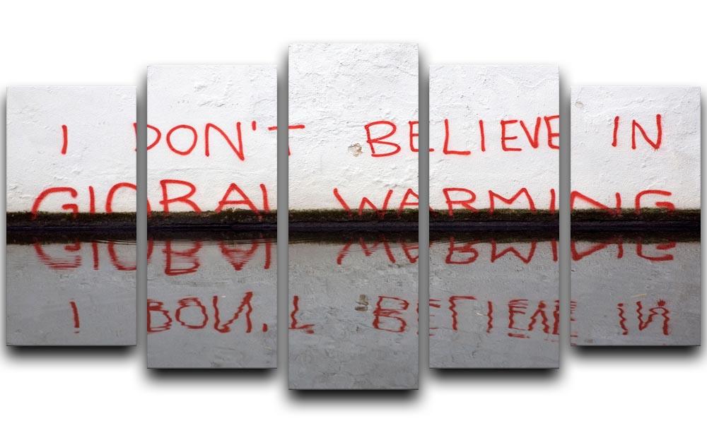 Banksy Global Warming 5 Split Panel Canvas  - Canvas Art Rocks - 1
