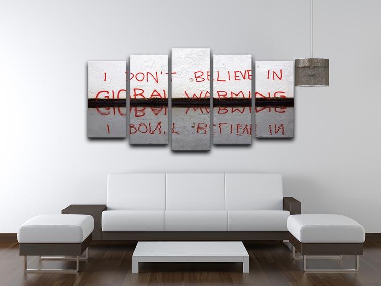 Banksy Global Warming 5 Split Panel Canvas - Canvas Art Rocks - 3