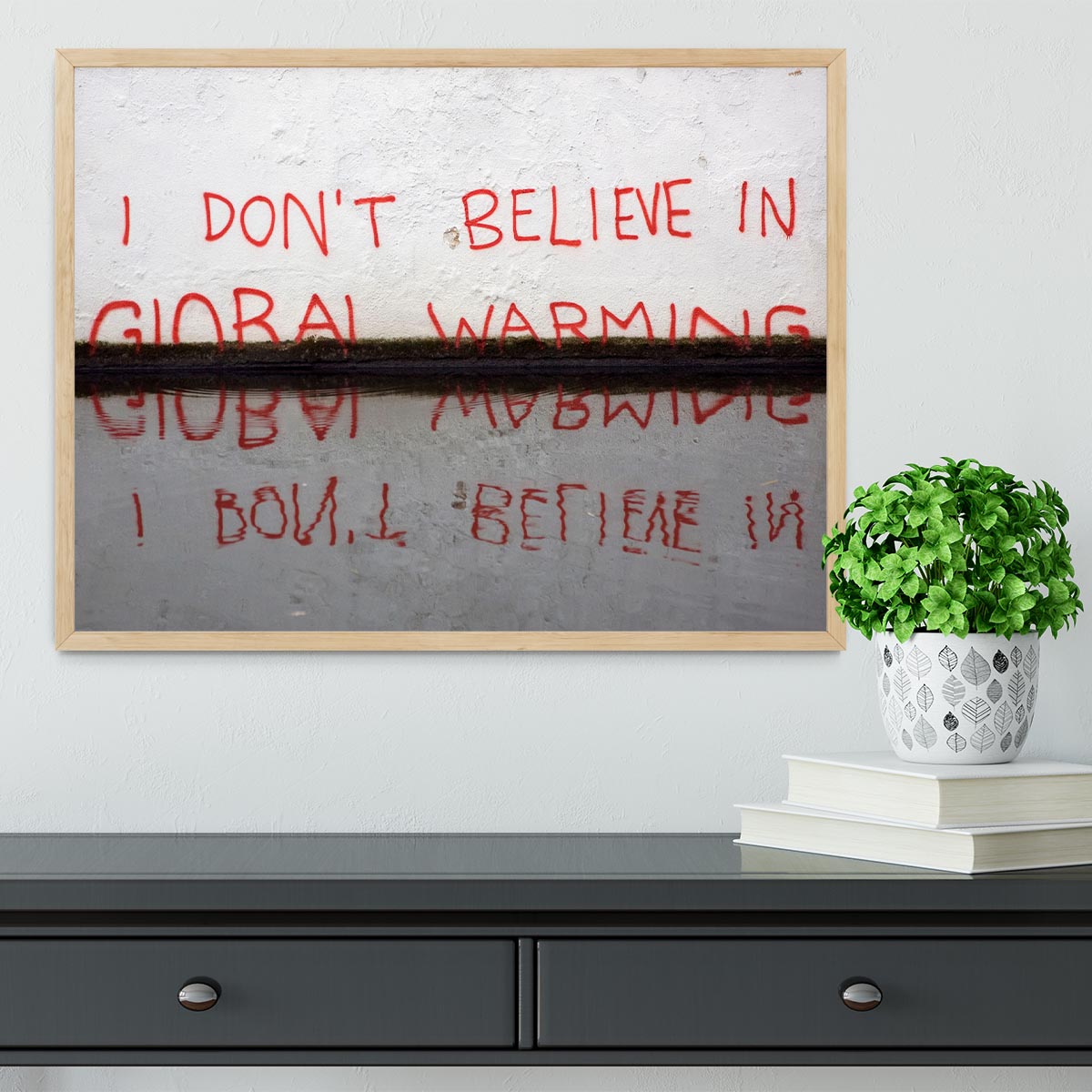 Banksy Global Warming Framed Print - Canvas Art Rocks - 4