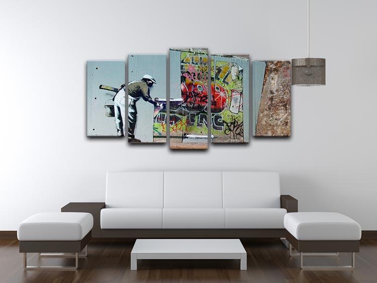 Banksy Graffiti Wallpaper 5 Split Panel Canvas - Canvas Art Rocks - 3