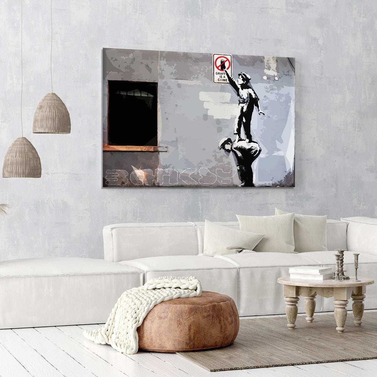 Banksy Graffiti is a Crime New York Canvas Print or Poster - Canvas Art Rocks - 6