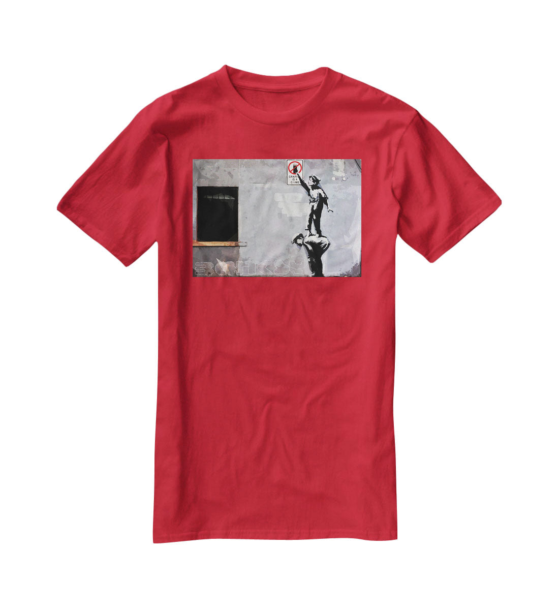 Banksy Graffiti is a Crime New York T-Shirt - Canvas Art Rocks - 4