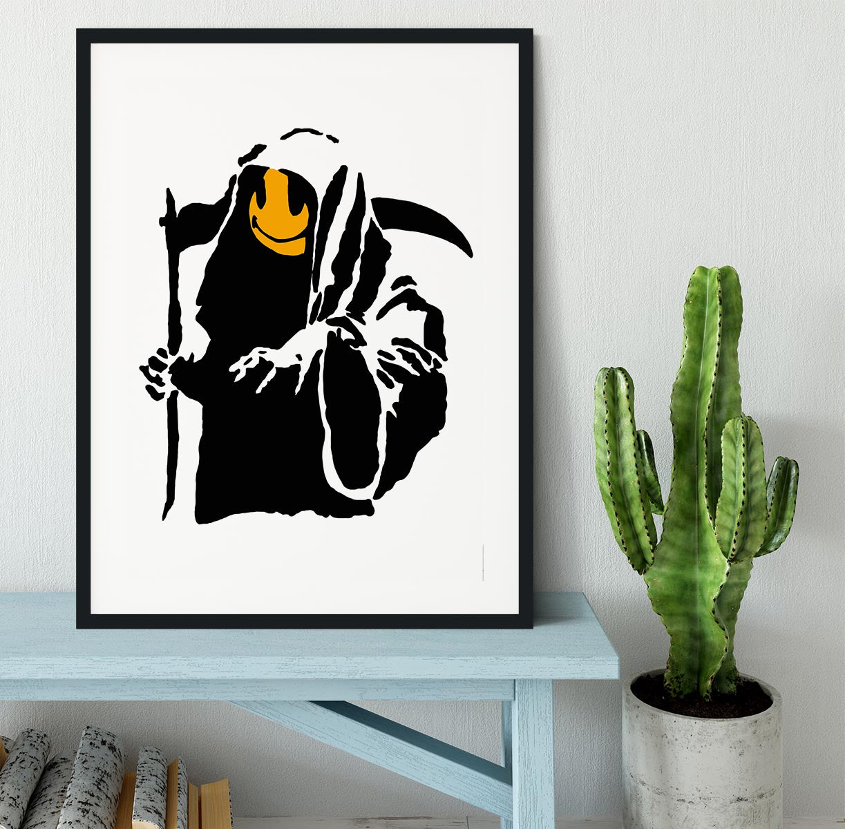 Banksy Grim Reaper Framed Print - Canvas Art Rocks - 1