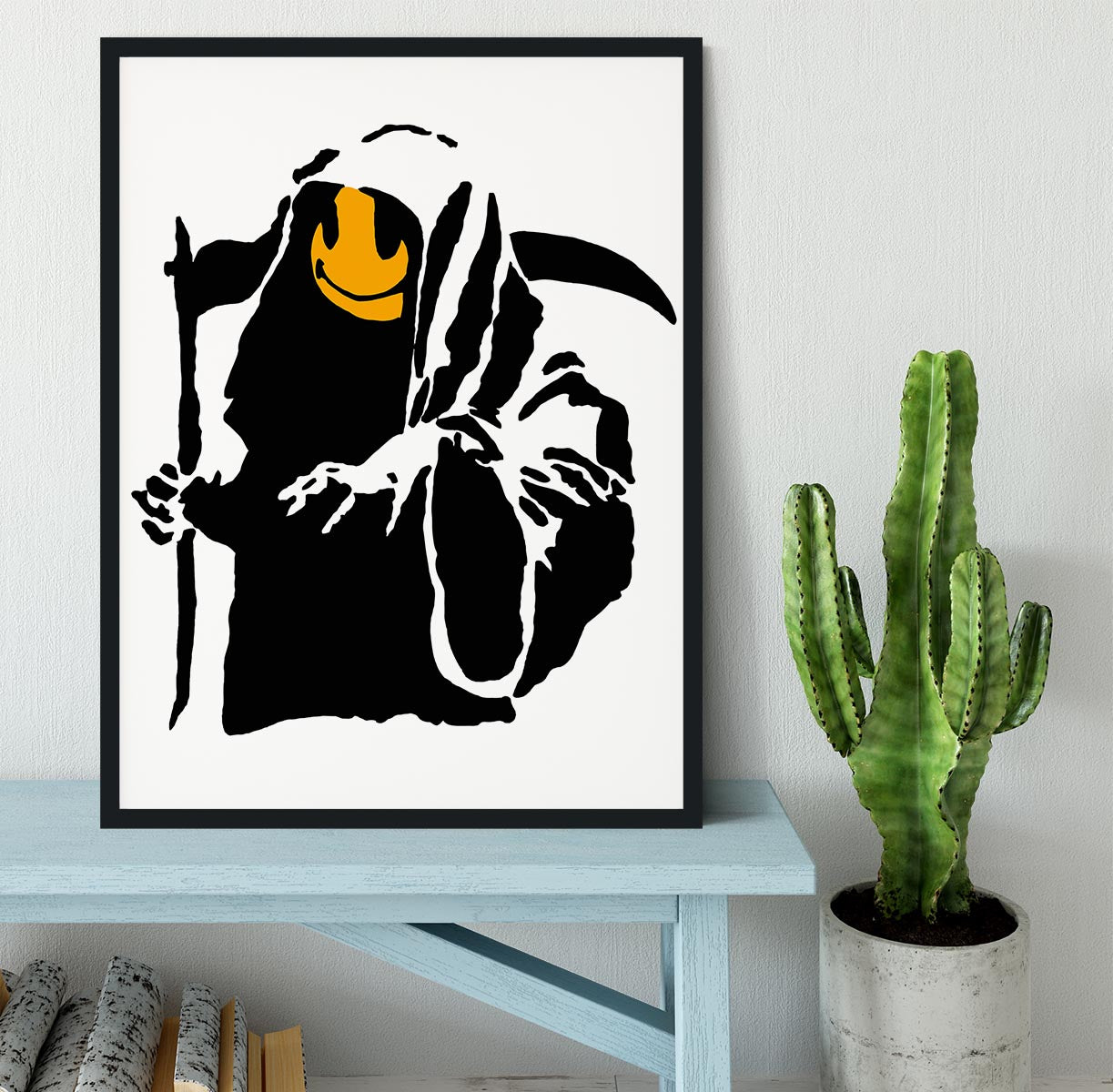 Banksy Grim Reaper Framed Print - Canvas Art Rocks - 2