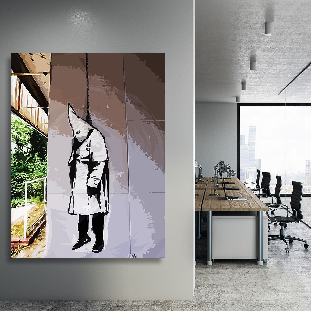 Banksy Hanging KKK Canvas Print or Poster - Canvas Art Rocks - 3