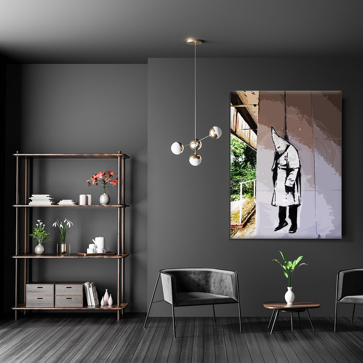 Banksy Hanging KKK Canvas Print or Poster - Canvas Art Rocks - 5