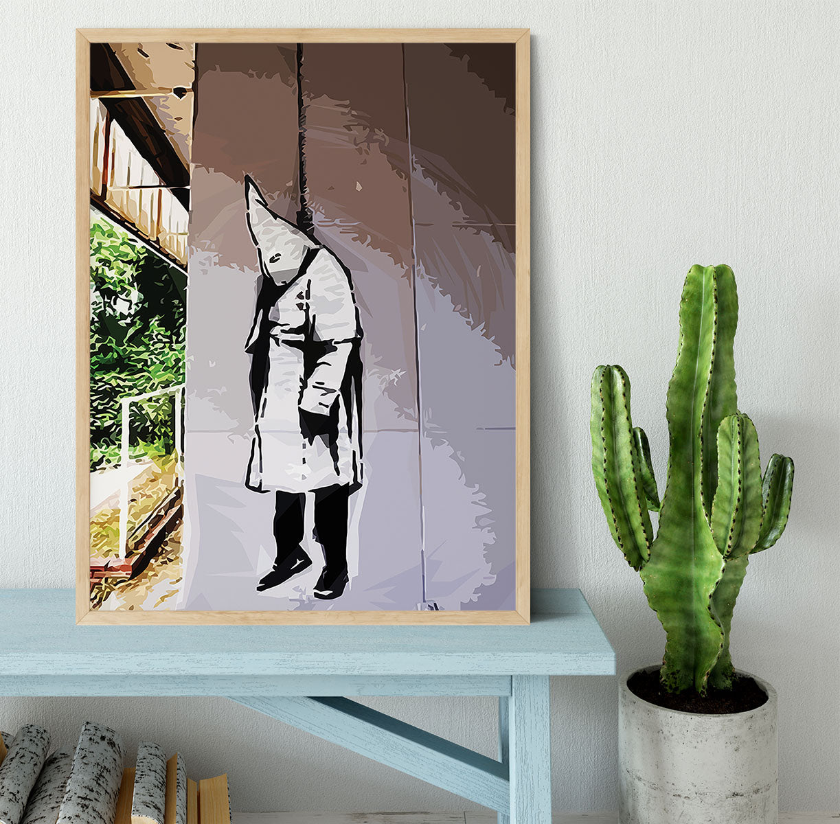 Banksy Hanging KKK Framed Print - Canvas Art Rocks - 4