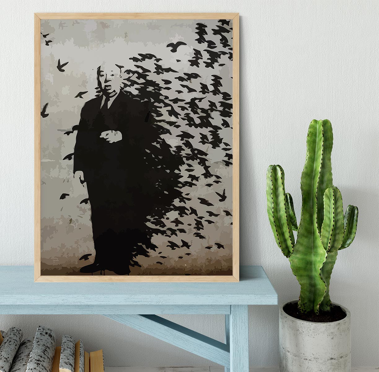 Banksy Hitchcock Birds Framed Print - Canvas Art Rocks - 4