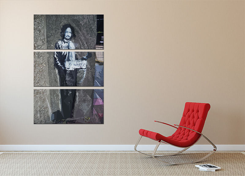 Banksy Hitchhiker To Anywhere 3 Split Panel Canvas Print - Canvas Art Rocks - 2