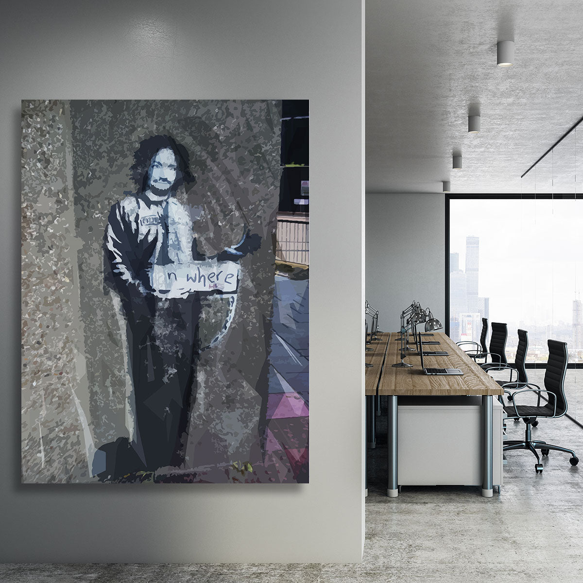 Banksy Hitchhiker To Anywhere Canvas Print or Poster - Canvas Art Rocks - 3