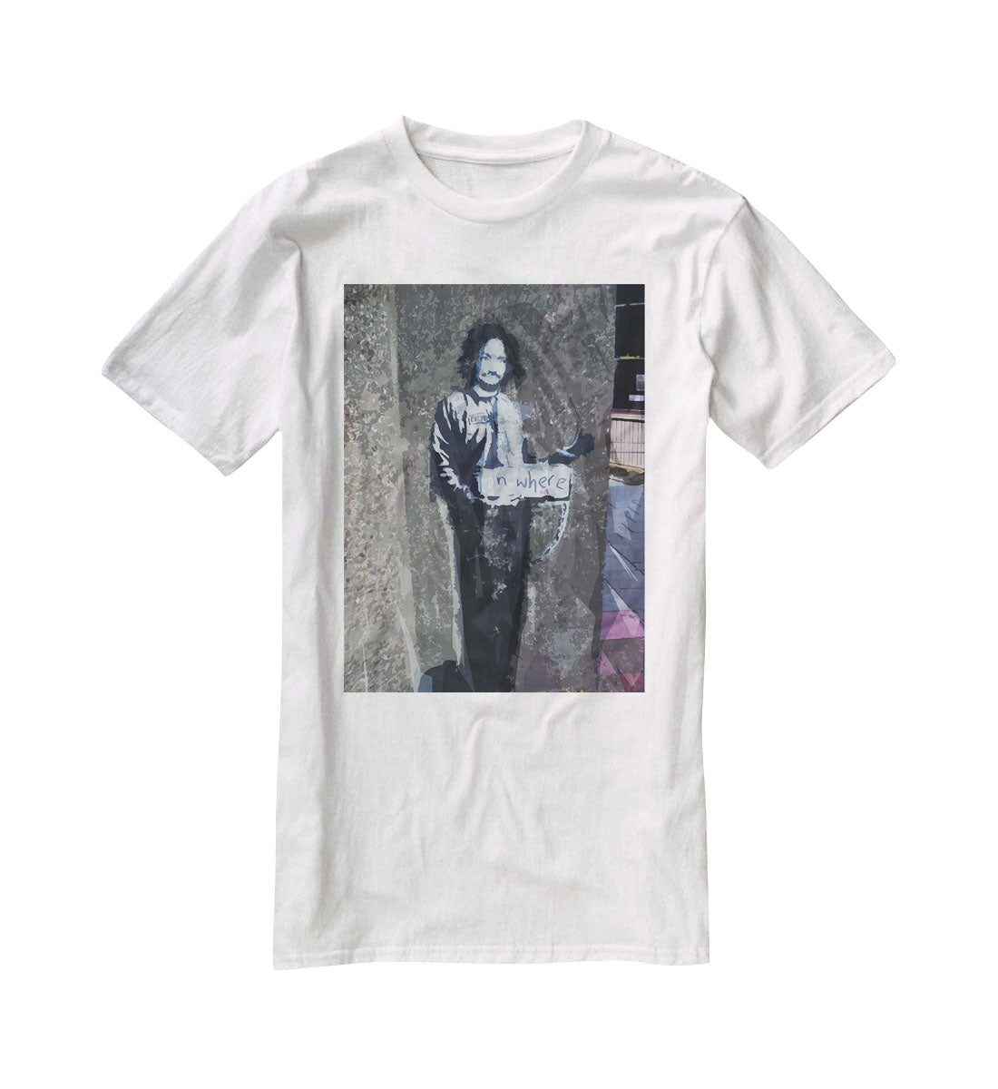 Banksy Hitchhiker To Anywhere T-Shirt - Canvas Art Rocks - 5