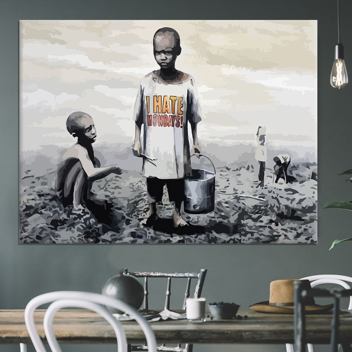 Banksy I Hate Monday Canvas Print or Poster - Canvas Art Rocks - 3