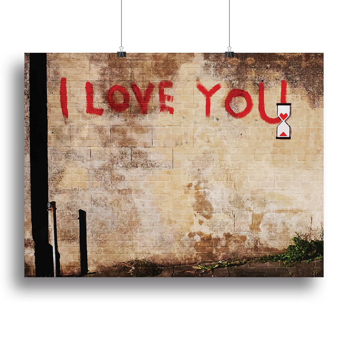 Banksy I Love You Canvas Print or Poster - Canvas Art Rocks - 2