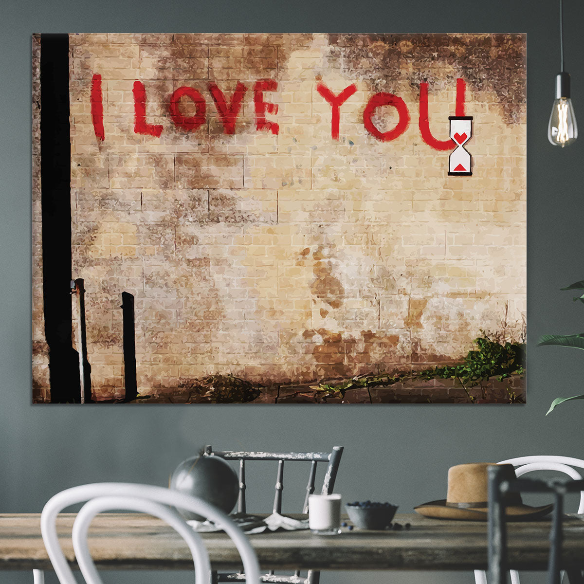 Banksy I Love You Canvas Print or Poster - Canvas Art Rocks - 3