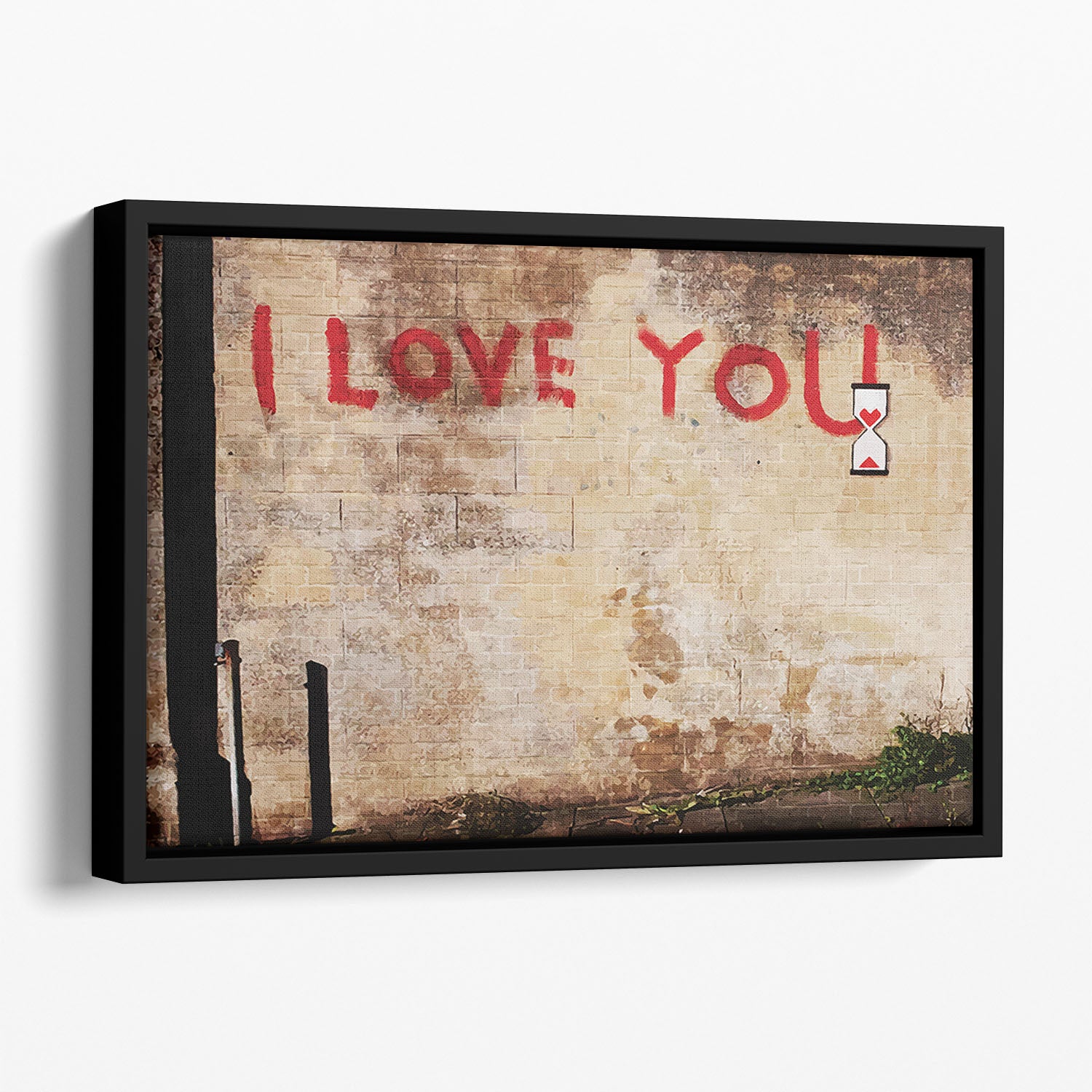 Banksy I Love You Floating Framed Canvas - Canvas Art Rocks - 1