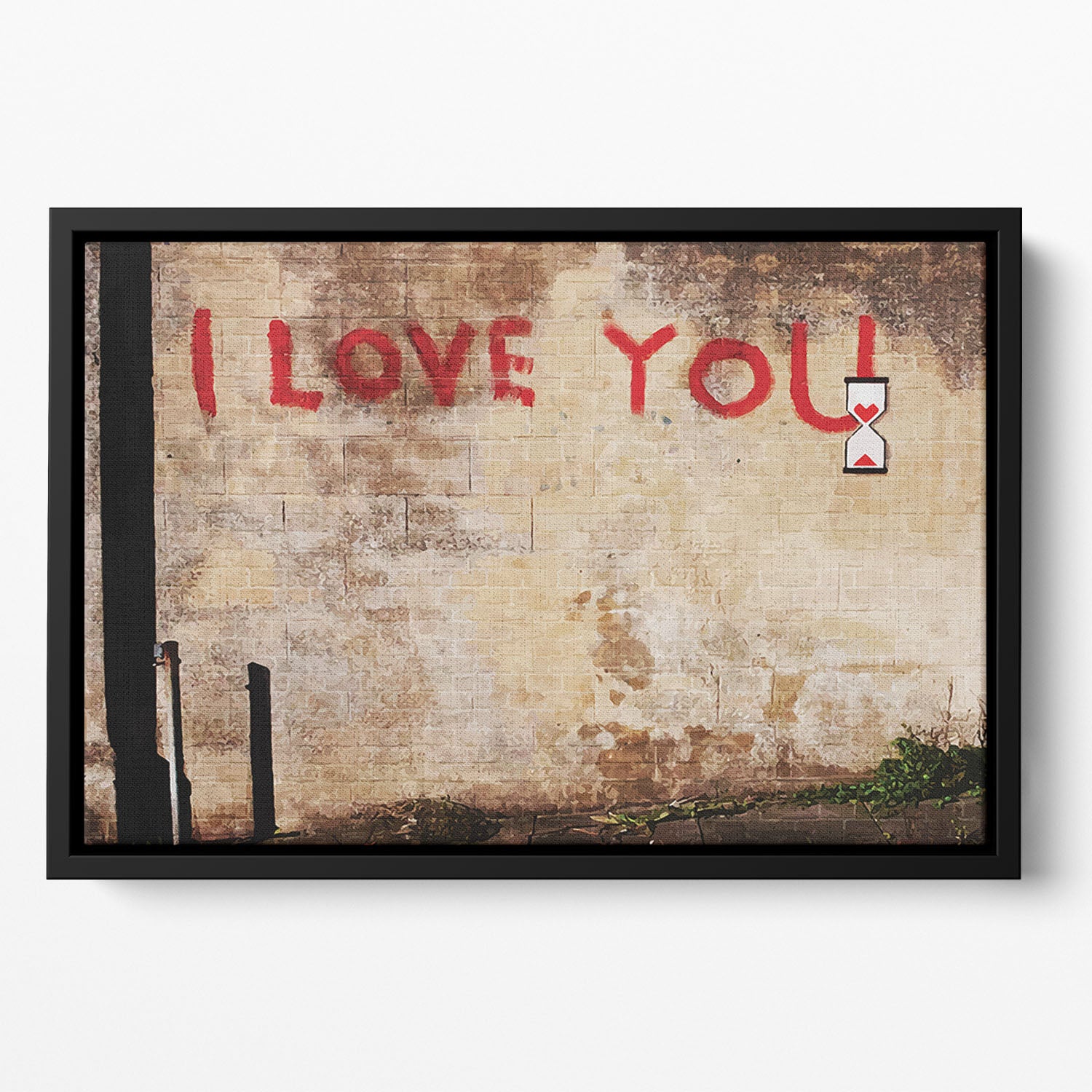 Banksy I Love You Floating Framed Canvas - Canvas Art Rocks - 2