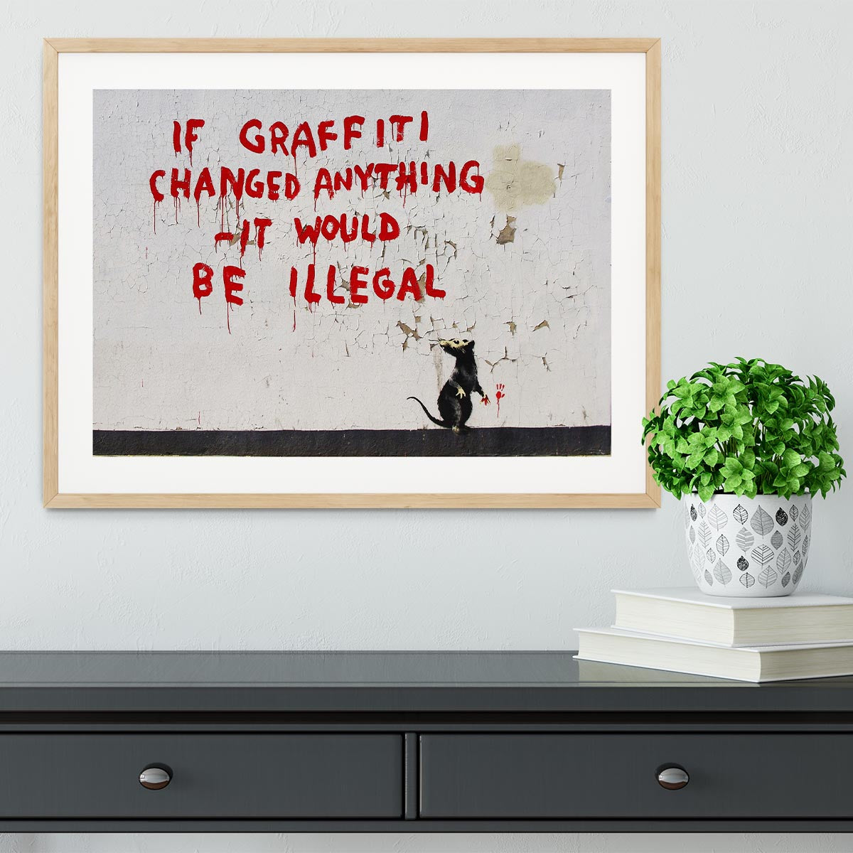 Banksy If Graffiti Changed Anything Framed Print - Canvas Art Rocks - 3