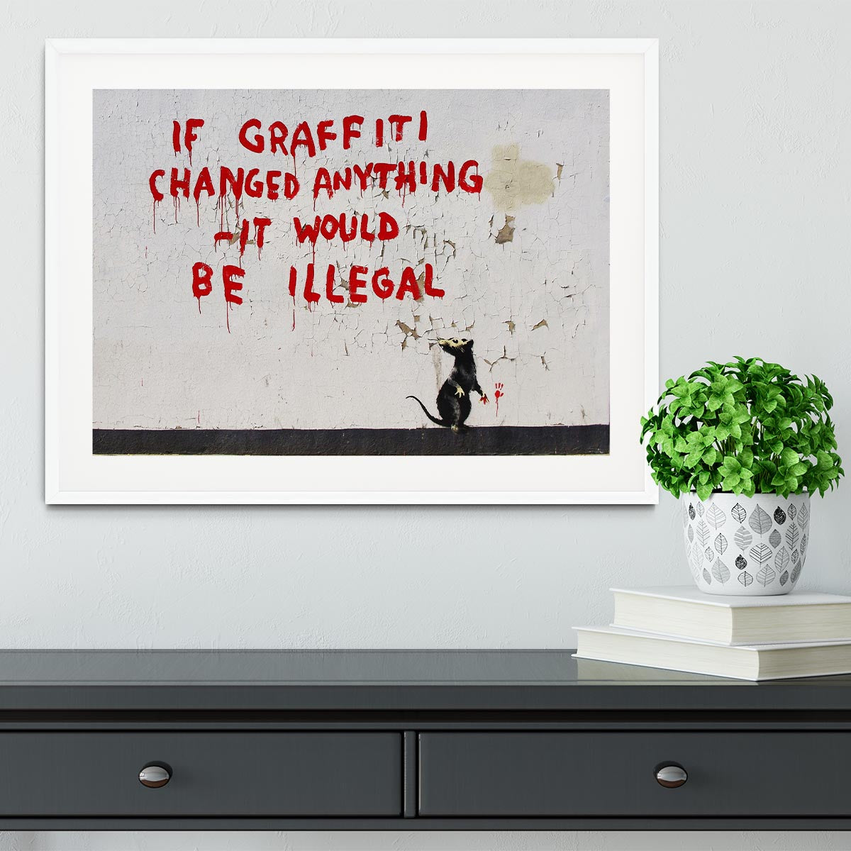 Banksy If Graffiti Changed Anything Framed Print - Canvas Art Rocks - 5