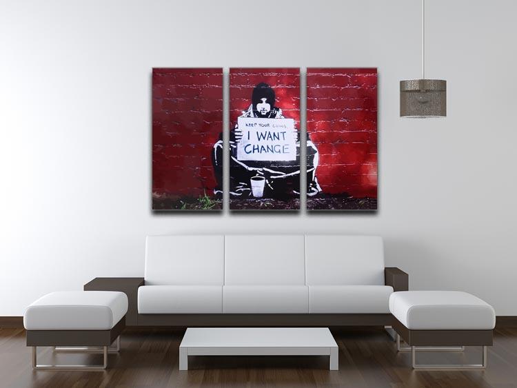 Banksy Keep Your Coins 3 Split Panel Canvas Print - Canvas Art Rocks - 4