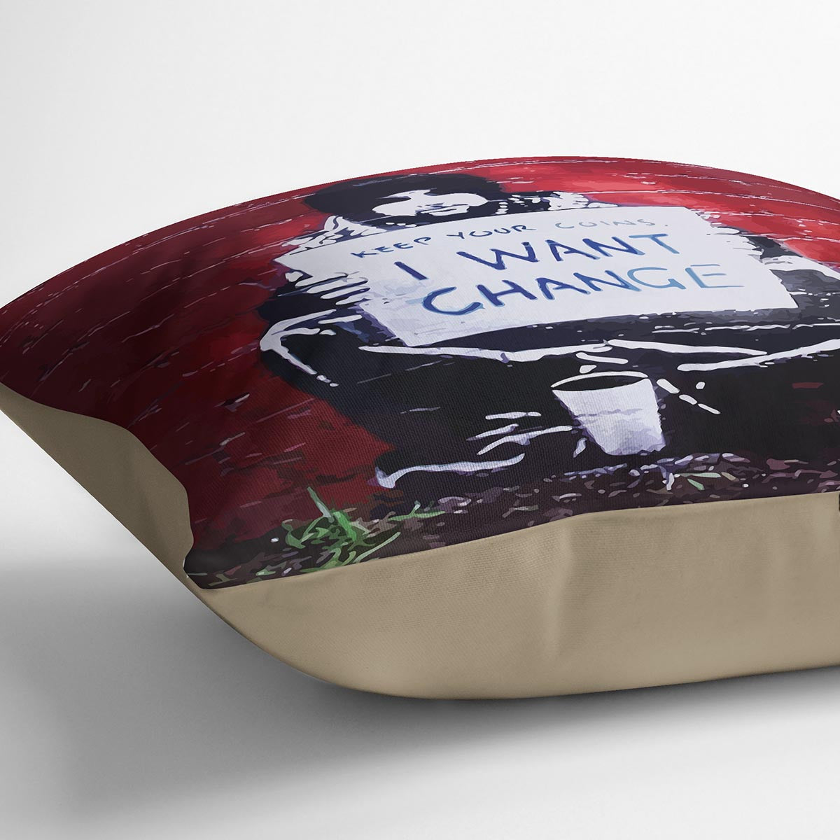 Banksy Keep Your Coins Cushion