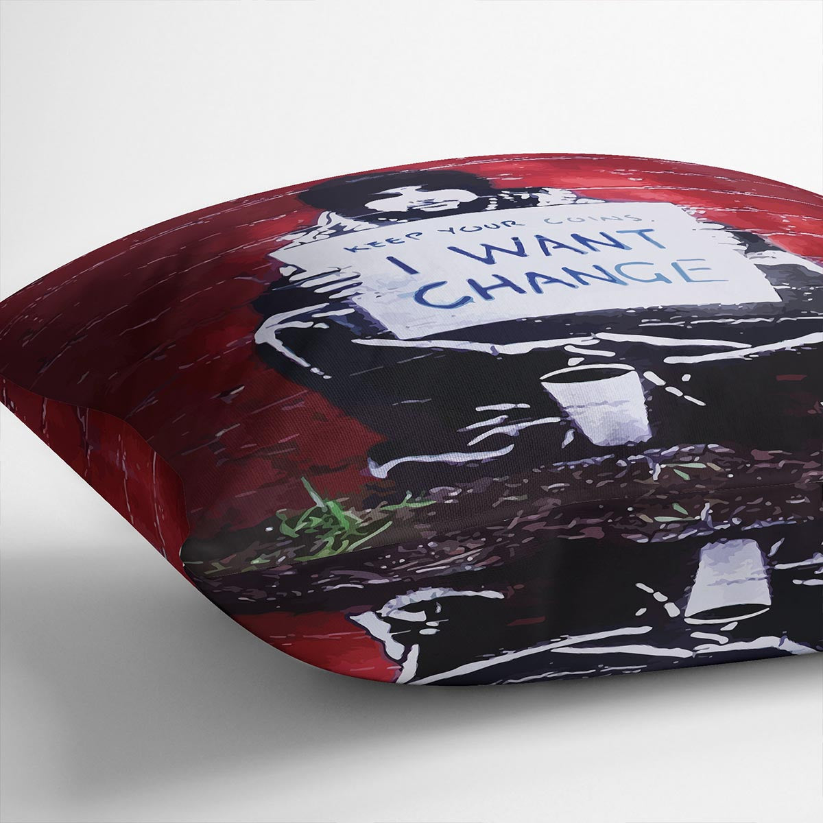 Banksy Keep Your Coins Cushion