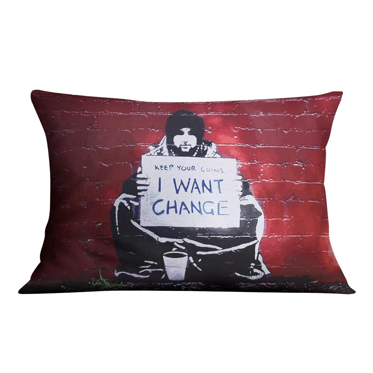 Banksy Keep Your Coins Cushion