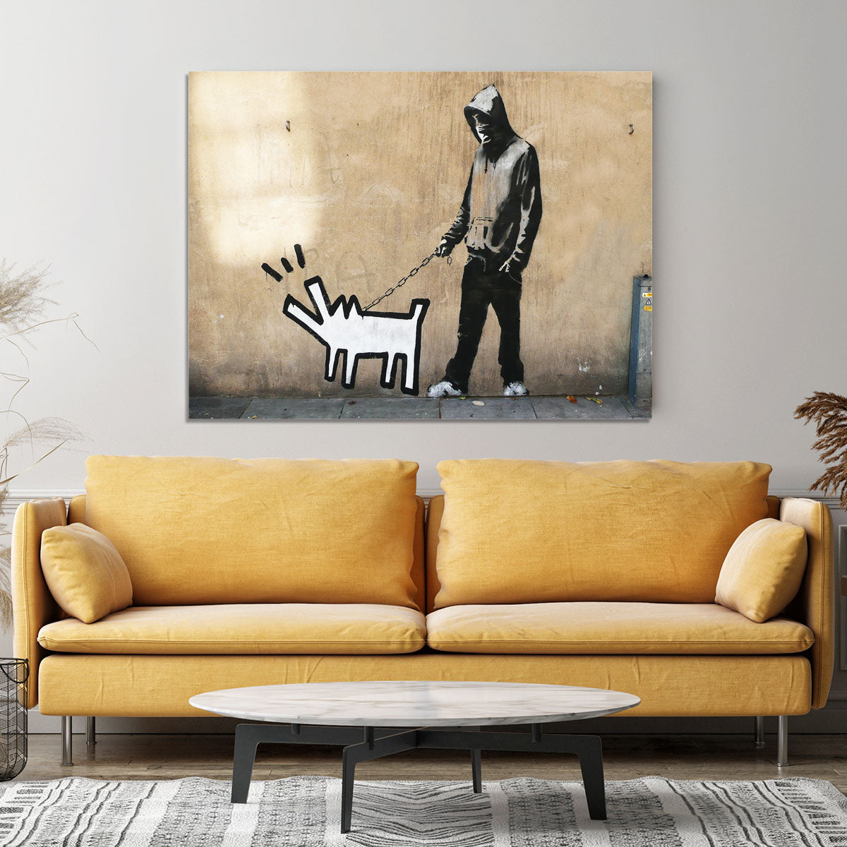 Banksy Keith Haring Dog Canvas Print or Poster - Canvas Art Rocks - 4