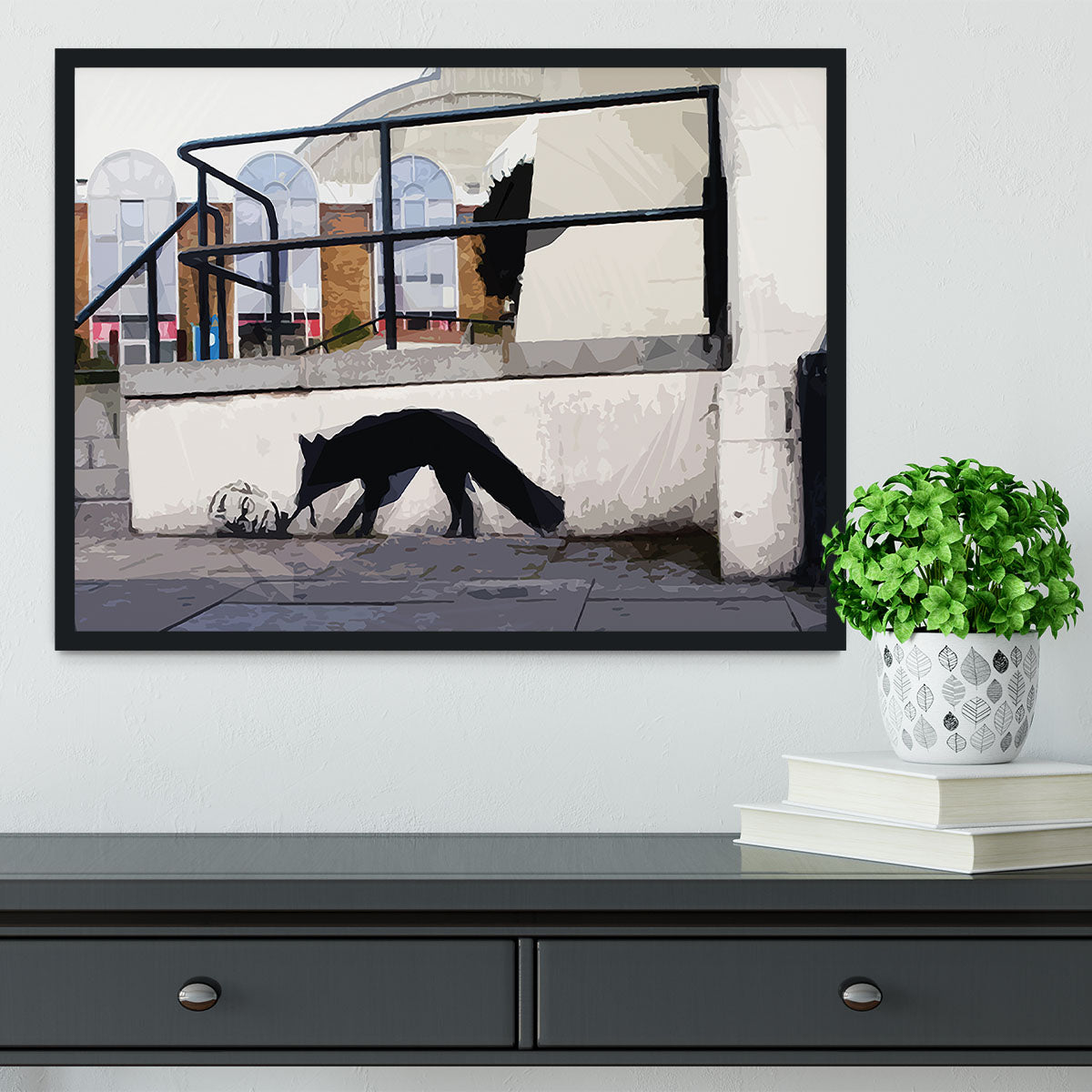 Banksy Kentucky Fox Framed Print - Canvas Art Rocks - 2