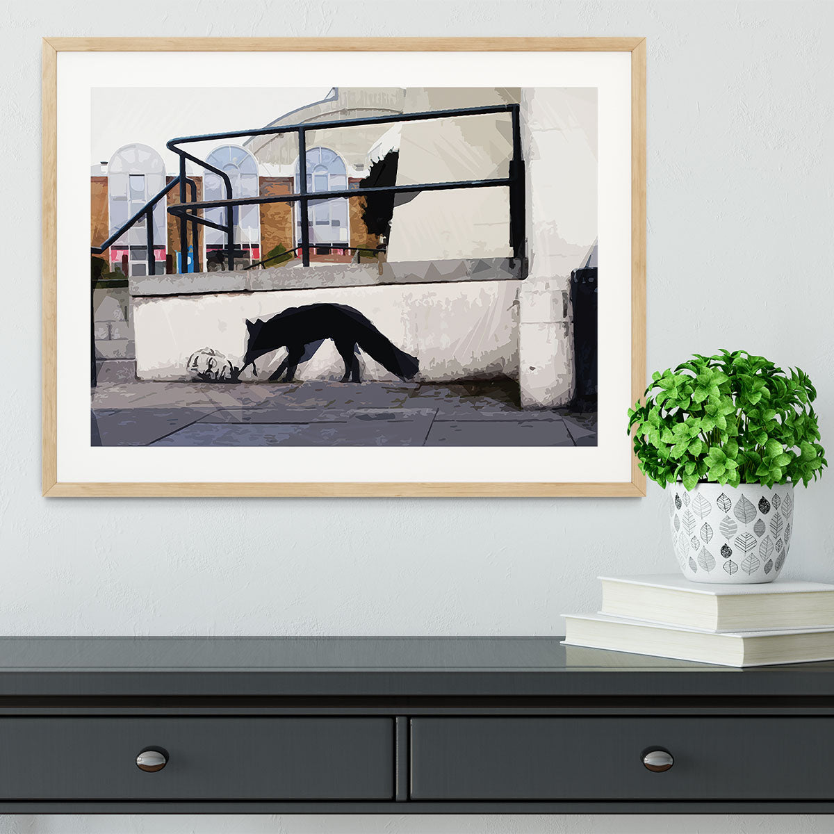 Banksy Kentucky Fox Framed Print - Canvas Art Rocks - 3