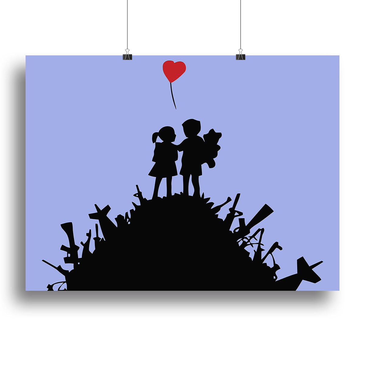 Banksy Kids On Gun Hill Blue Canvas Print or Poster - Canvas Art Rocks - 2