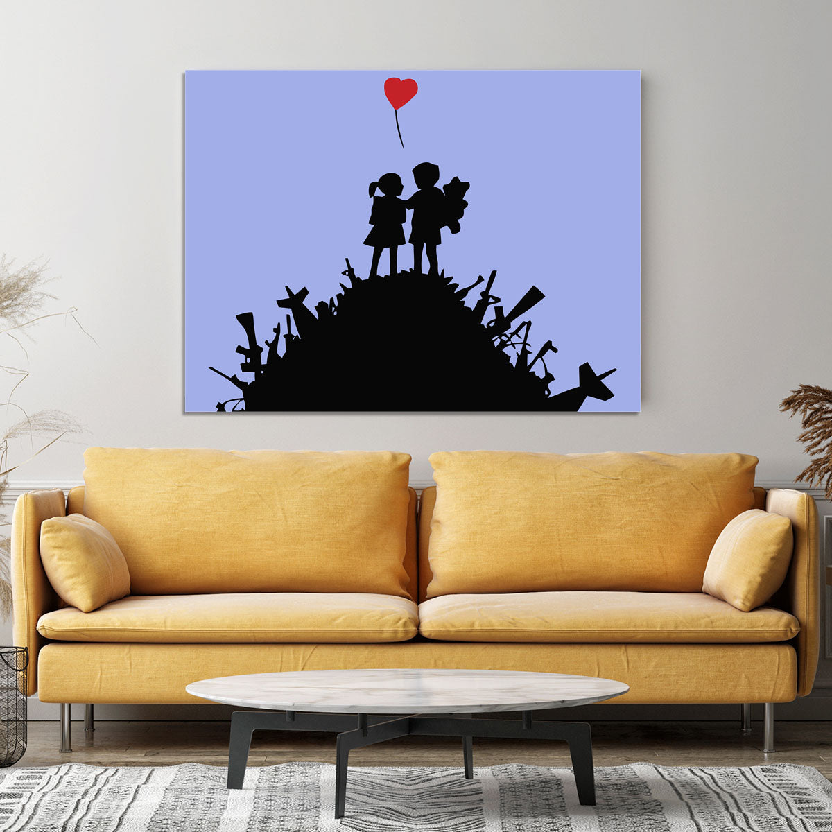 Banksy Kids On Gun Hill Blue Canvas Print or Poster - Canvas Art Rocks - 4