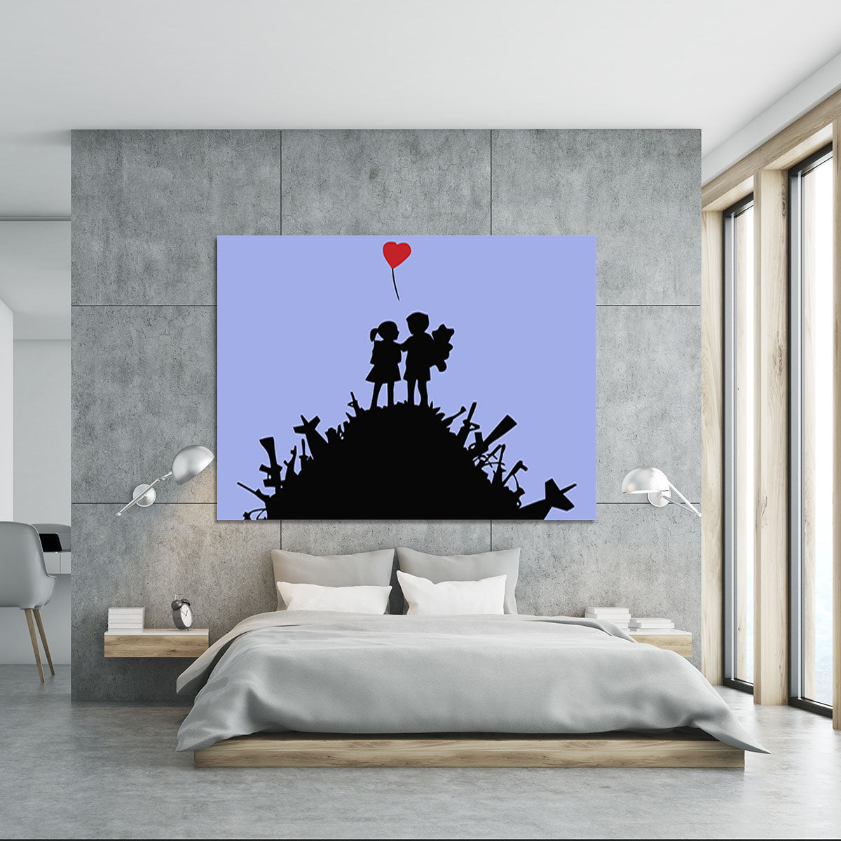 Banksy Kids On Gun Hill Blue Canvas Print or Poster - Canvas Art Rocks - 5