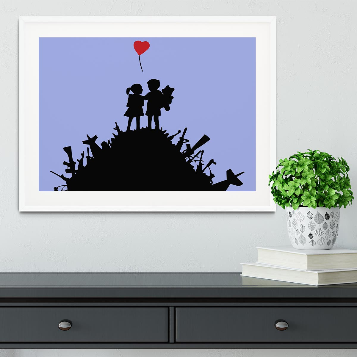 Banksy Kids On Gun Hill Blue Framed Print - Canvas Art Rocks - 5