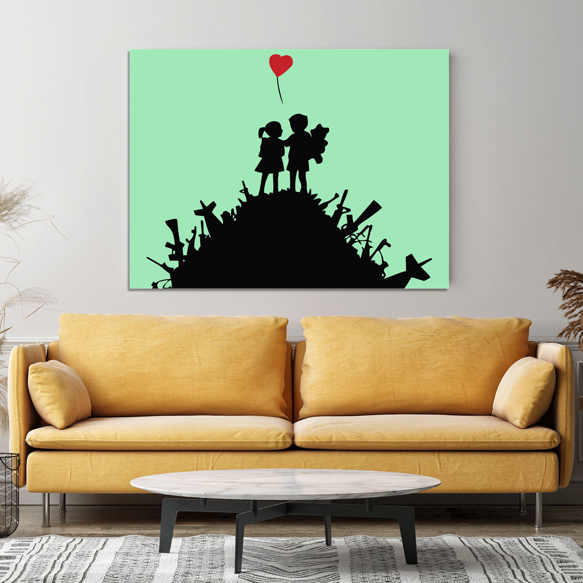 Banksy Kids On Gun Hill Green Canvas Print or Poster - Canvas Art Rocks - 4