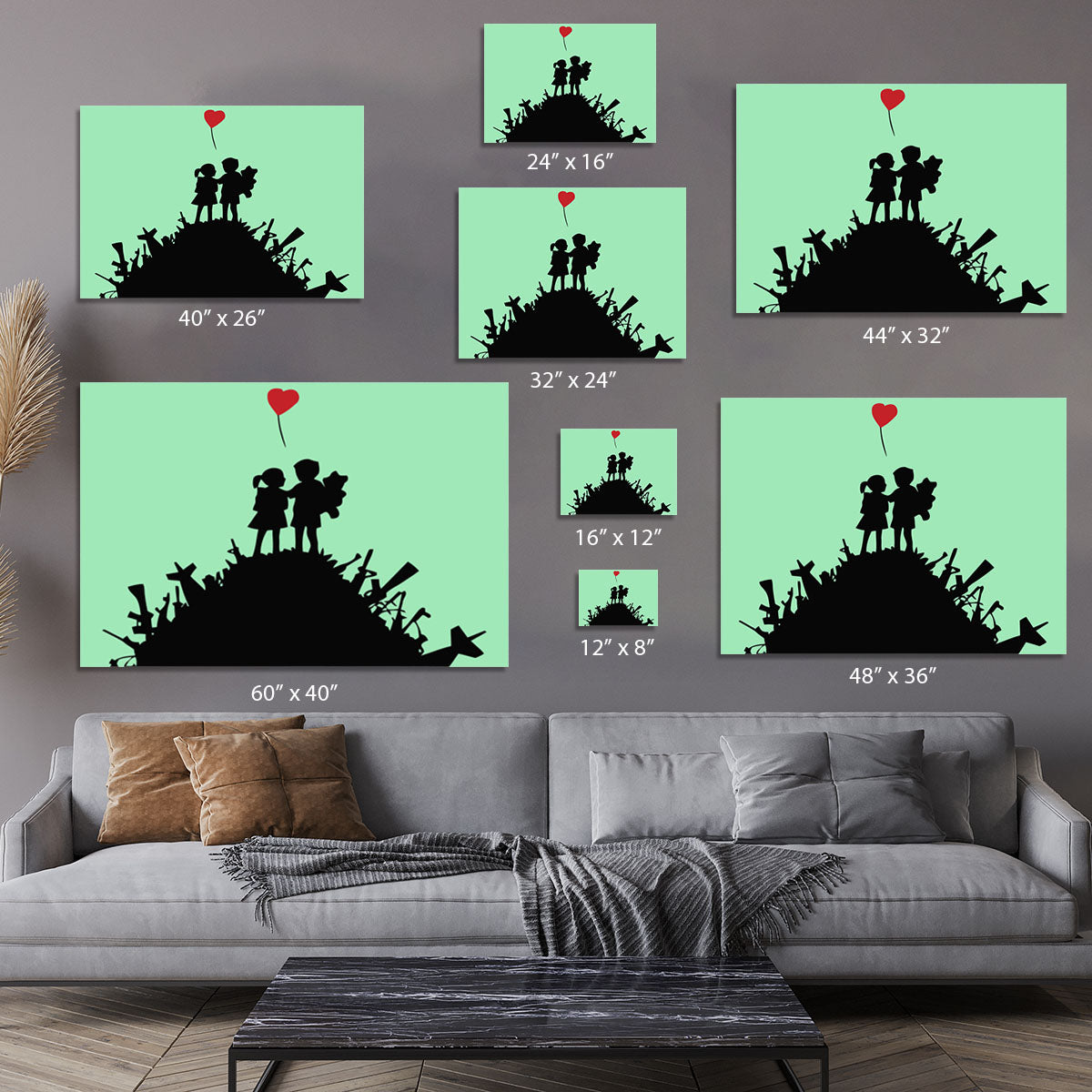 Banksy Kids On Gun Hill Green Canvas Print or Poster - Canvas Art Rocks - 7