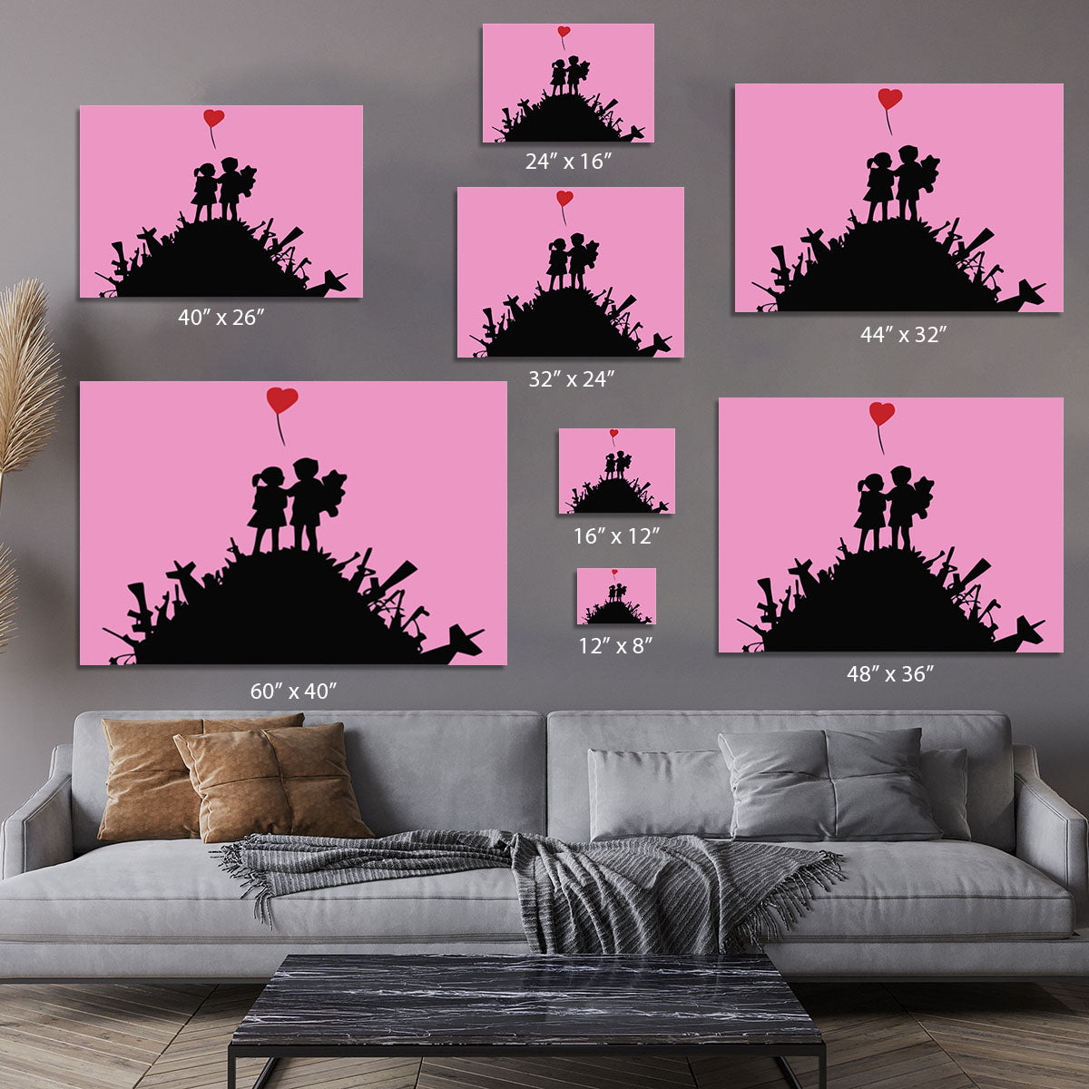 Banksy Kids On Gun Hill Pink Canvas Print or Poster - Canvas Art Rocks - 7