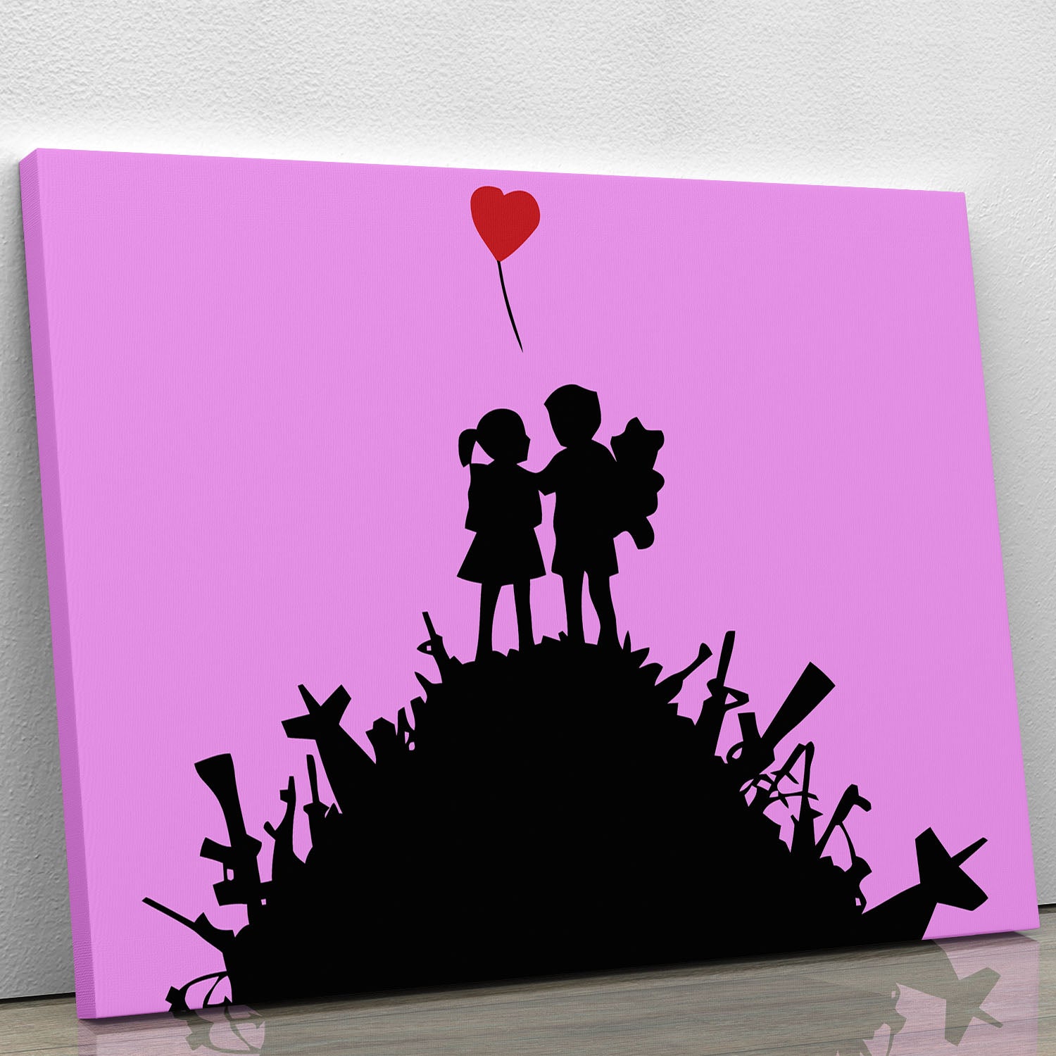 Banksy Kids On Gun Hill Purple Canvas Print or Poster - Canvas Art Rocks - 1