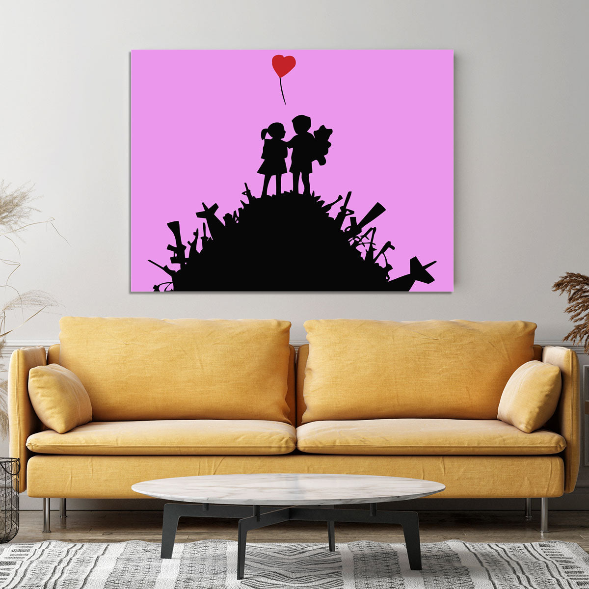 Banksy Kids On Gun Hill Purple Canvas Print or Poster - Canvas Art Rocks - 4