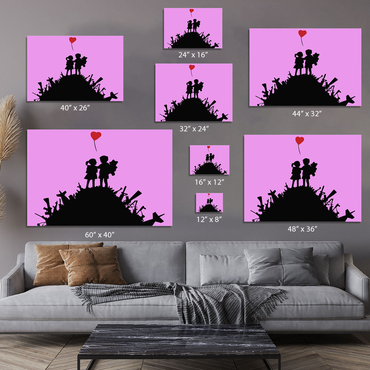 Banksy Kids On Gun Hill Purple Canvas Print or Poster - Canvas Art Rocks - 7
