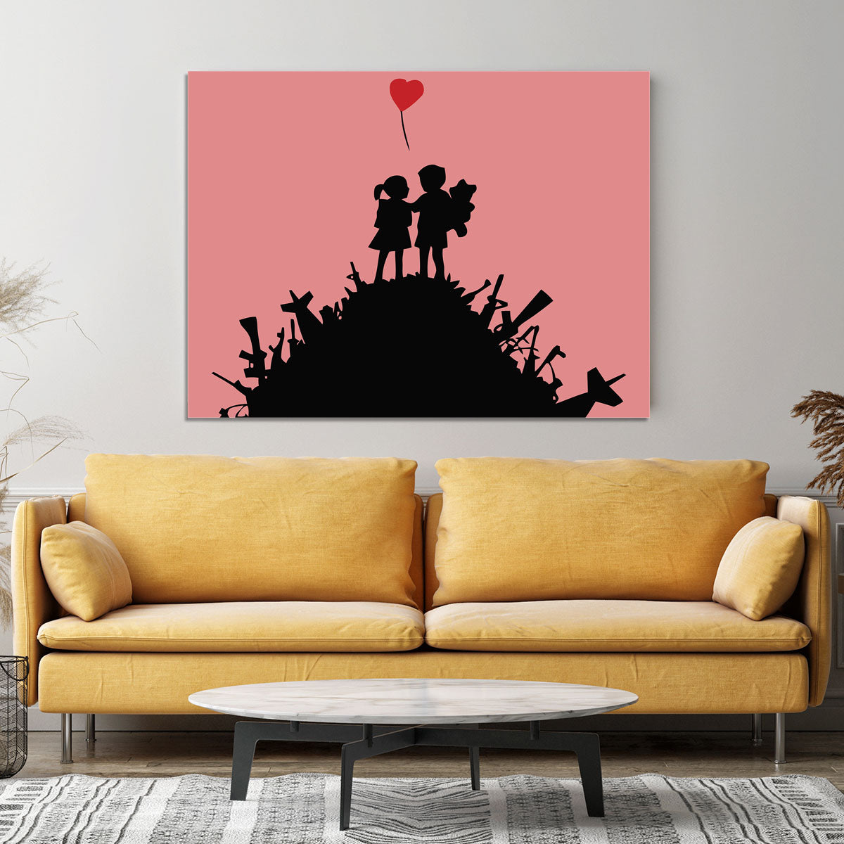 Banksy Kids On Gun Hill Red Canvas Print or Poster - Canvas Art Rocks - 4
